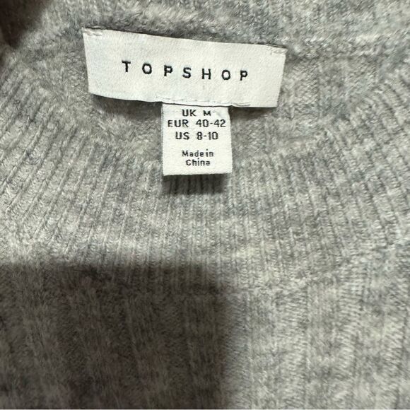 Topshop Ribbed Sleeveless Gray Knit Midi Dress - Picture 8 of 8